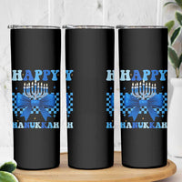 Coquette Hanukkah Skinny Tumbler Jewish Menorah Bow Girls - Wonder Print Shop