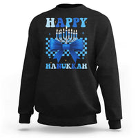 Coquette Hanukkah Sweatshirt Jewish Menorah Bow Girls - Wonder Print Shop