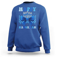 Coquette Hanukkah Sweatshirt Jewish Menorah Bow Girls - Wonder Print Shop