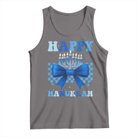 Coquette Hanukkah Tank Top Jewish Menorah Bow Girls - Wonder Print Shop