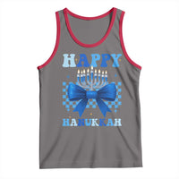 Coquette Hanukkah Tank Top Jewish Menorah Bow Girls - Wonder Print Shop