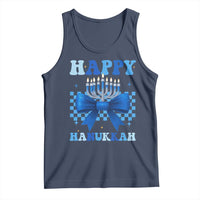 Coquette Hanukkah Tank Top Jewish Menorah Bow Girls - Wonder Print Shop