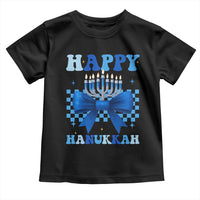 Coquette Hanukkah Toddler T Shirt Jewish Menorah Bow Girls - Wonder Print Shop