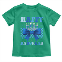 Coquette Hanukkah Toddler T Shirt Jewish Menorah Bow Girls - Wonder Print Shop