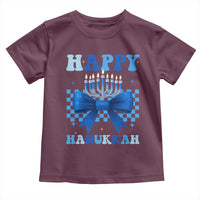 Coquette Hanukkah Toddler T Shirt Jewish Menorah Bow Girls - Wonder Print Shop