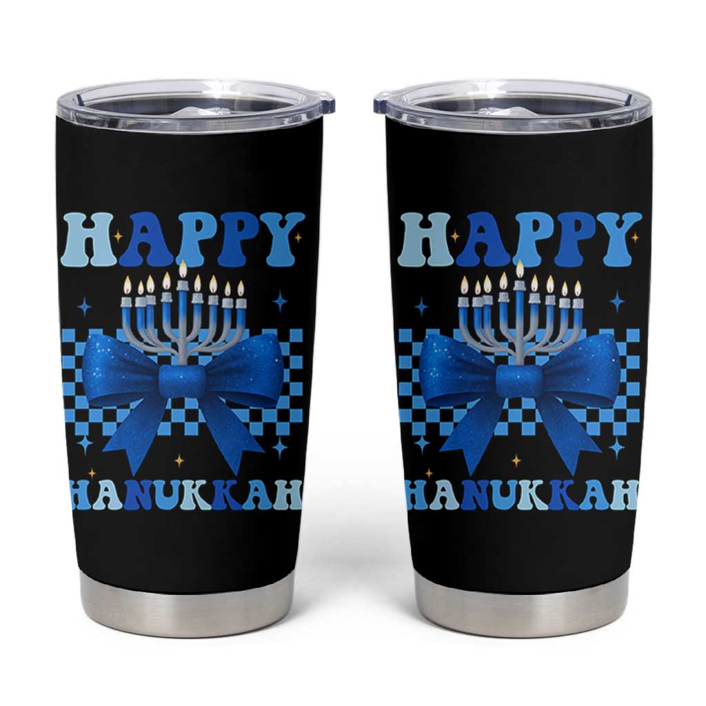 Coquette Hanukkah Tumbler Cup Jewish Menorah Bow Girls - Wonder Print Shop