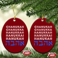 Funny Hanukkah Spelling Ceramic Ornament Jewish Chanukah Humor Hebrew Gifts - Wonder Print Shop