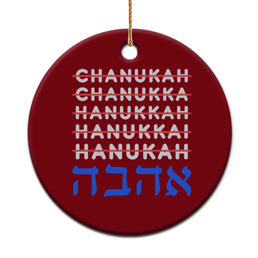Funny Hanukkah Spelling Ceramic Ornament Jewish Chanukah Humor Hebrew Gifts - Wonder Print Shop