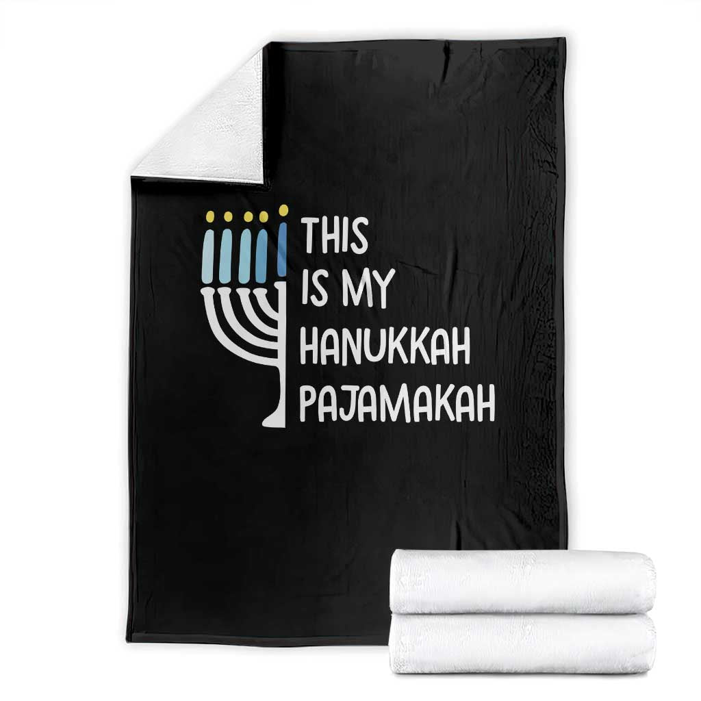 Funny Hanukkah Pajama Throw Blanket This is My Pajamakah Gift Chanukah - Wonder Print Shop
