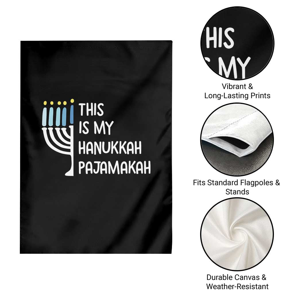 Funny Hanukkah Pajama Garden Flag This is My Pajamakah Gift Chanukah - Wonder Print Shop