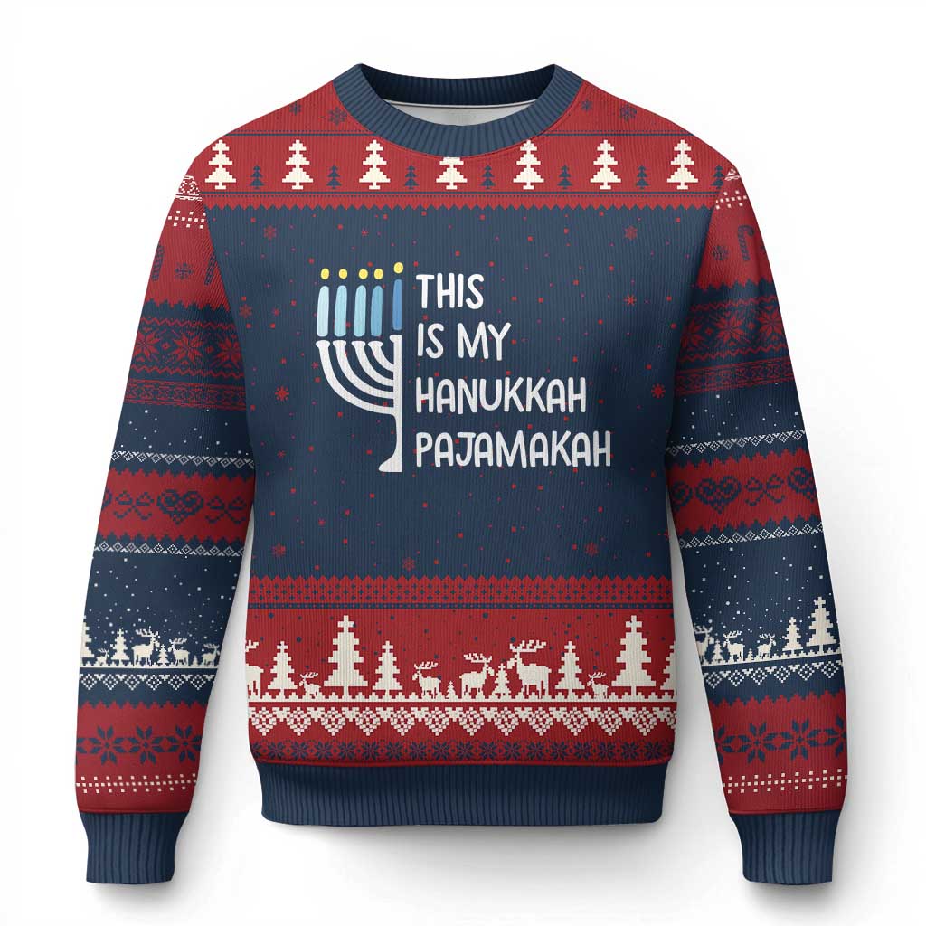 Funny Hanukkah Pajama Ugly Christmas Sweater This is My Pajamakah Gift Chanukah - Wonder Print Shop