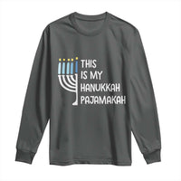 Funny Hanukkah Pajama Long Sleeve Shirt This is My Pajamakah Gift Chanukah - Wonder Print Shop