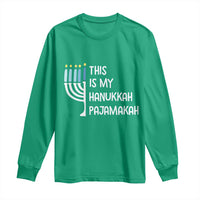 Funny Hanukkah Pajama Long Sleeve Shirt This is My Pajamakah Gift Chanukah - Wonder Print Shop