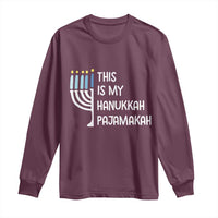 Funny Hanukkah Pajama Long Sleeve Shirt This is My Pajamakah Gift Chanukah - Wonder Print Shop