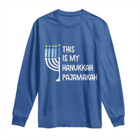 Funny Hanukkah Pajama Long Sleeve Shirt This is My Pajamakah Gift Chanukah - Wonder Print Shop