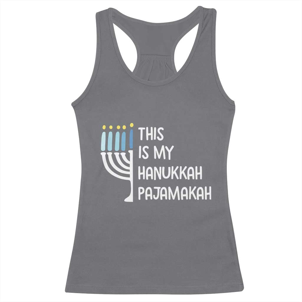 Funny Hanukkah Pajama Racerback Tank Top This is My Pajamakah Gift Chanukah - Wonder Print Shop