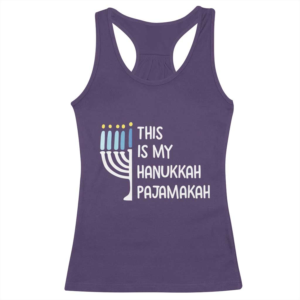 Funny Hanukkah Pajama Racerback Tank Top This is My Pajamakah Gift Chanukah - Wonder Print Shop