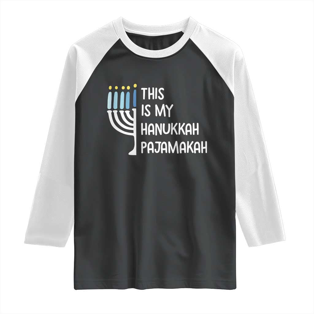 Funny Hanukkah Pajama Raglan Shirt This is My Pajamakah Gift Chanukah - Wonder Print Shop