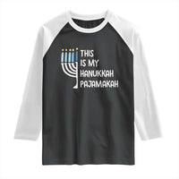 Funny Hanukkah Pajama Raglan Shirt This is My Pajamakah Gift Chanukah - Wonder Print Shop