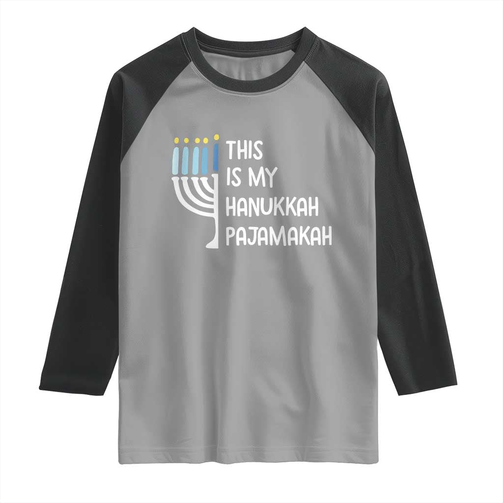 Funny Hanukkah Pajama Raglan Shirt This is My Pajamakah Gift Chanukah - Wonder Print Shop