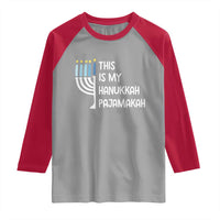 Funny Hanukkah Pajama Raglan Shirt This is My Pajamakah Gift Chanukah - Wonder Print Shop