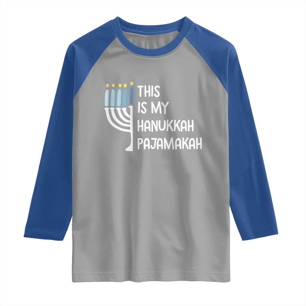 Funny Hanukkah Pajama Raglan Shirt This is My Pajamakah Gift Chanukah - Wonder Print Shop