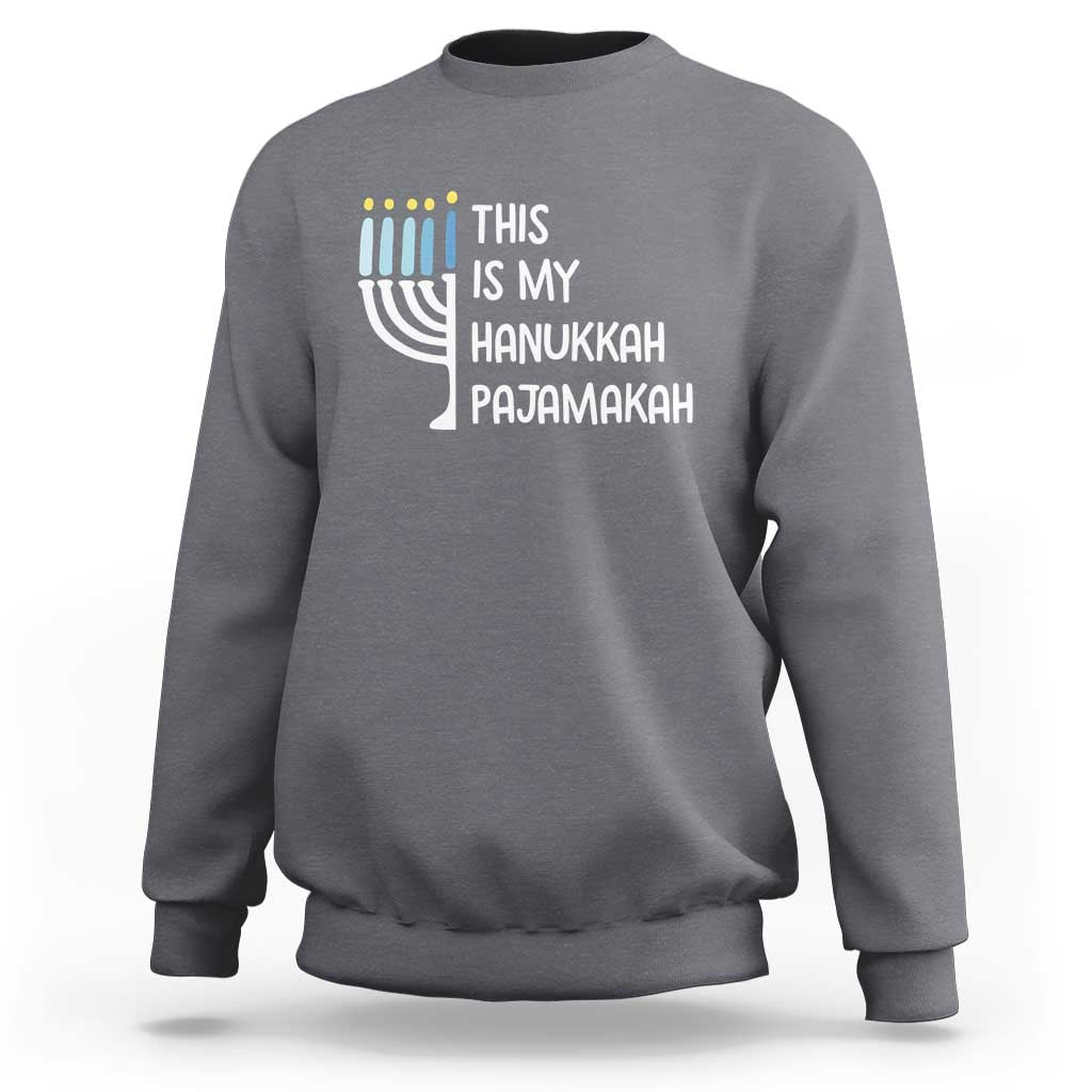 Funny Hanukkah Pajama Sweatshirt This is My Pajamakah Gift Chanukah - Wonder Print Shop