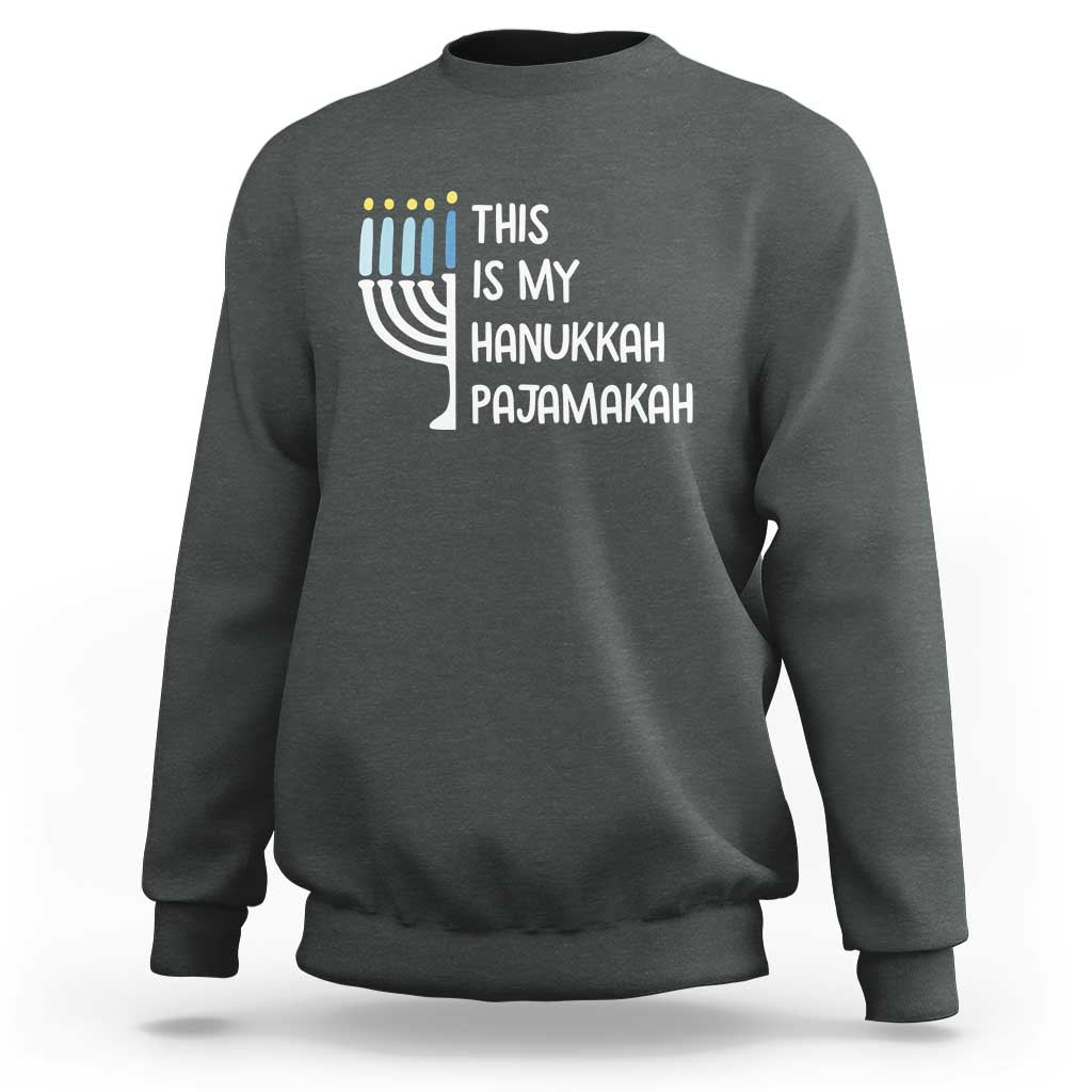 Funny Hanukkah Pajama Sweatshirt This is My Pajamakah Gift Chanukah - Wonder Print Shop