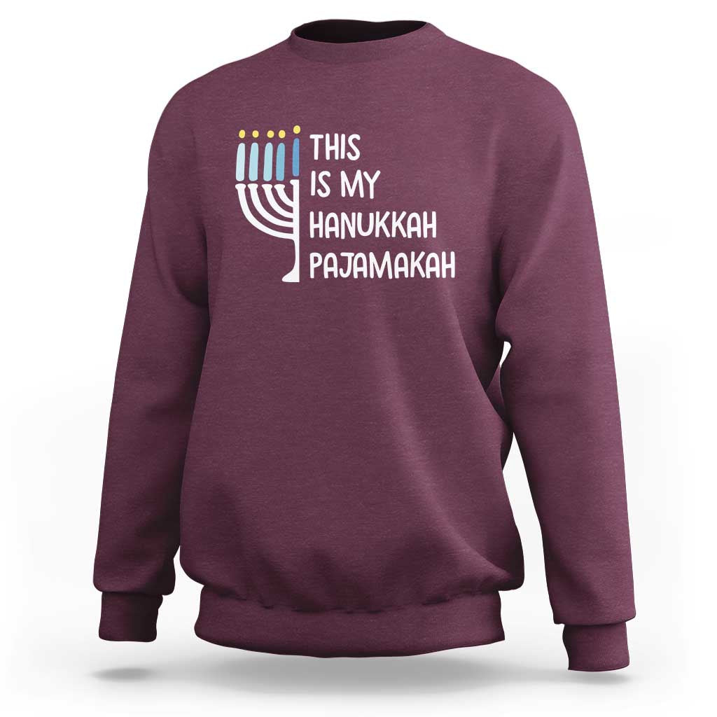 Funny Hanukkah Pajama Sweatshirt This is My Pajamakah Gift Chanukah - Wonder Print Shop