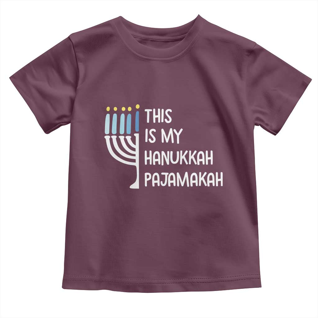 Funny Hanukkah Pajama Toddler T Shirt This is My Pajamakah Gift Chanukah - Wonder Print Shop