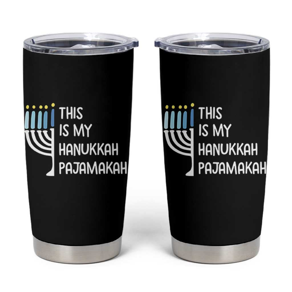 Funny Hanukkah Pajama Tumbler Cup This is My Pajamakah Gift Chanukah - Wonder Print Shop