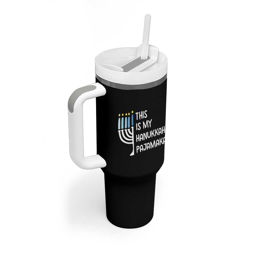 Funny Hanukkah Pajama Tumbler With Handle This is My Pajamakah Gift Chanukah - Wonder Print Shop