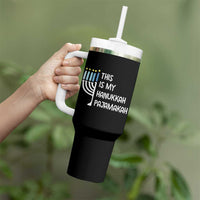 Funny Hanukkah Pajama Tumbler With Handle This is My Pajamakah Gift Chanukah - Wonder Print Shop