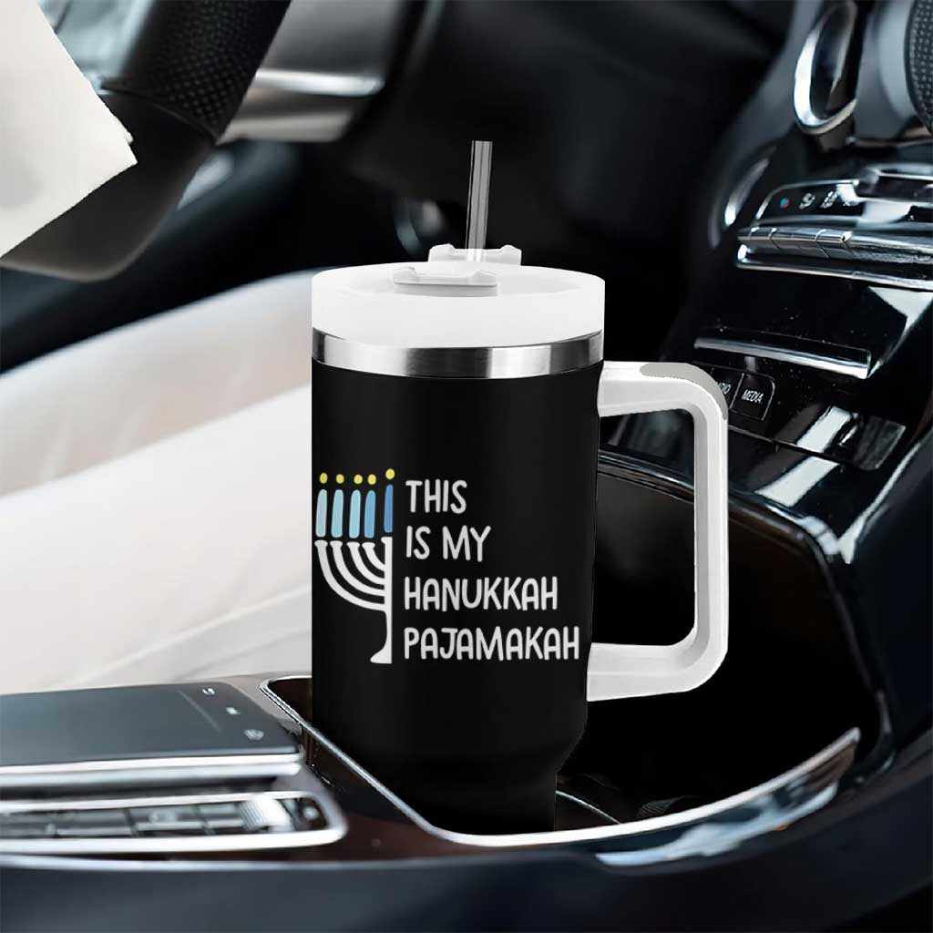 Funny Hanukkah Pajama Tumbler With Handle This is My Pajamakah Gift Chanukah - Wonder Print Shop