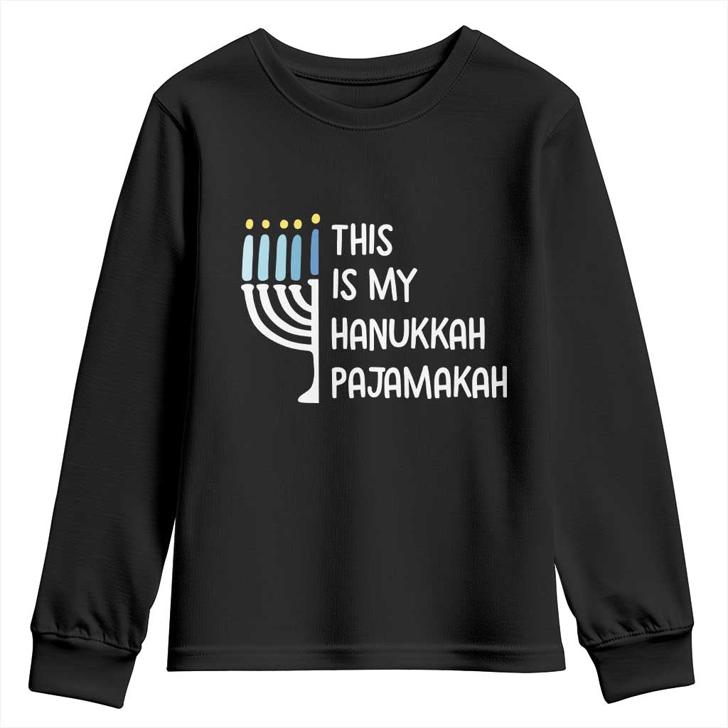 Funny Hanukkah Pajama Youth Sweatshirt This is My Pajamakah Gift Chanukah - Wonder Print Shop