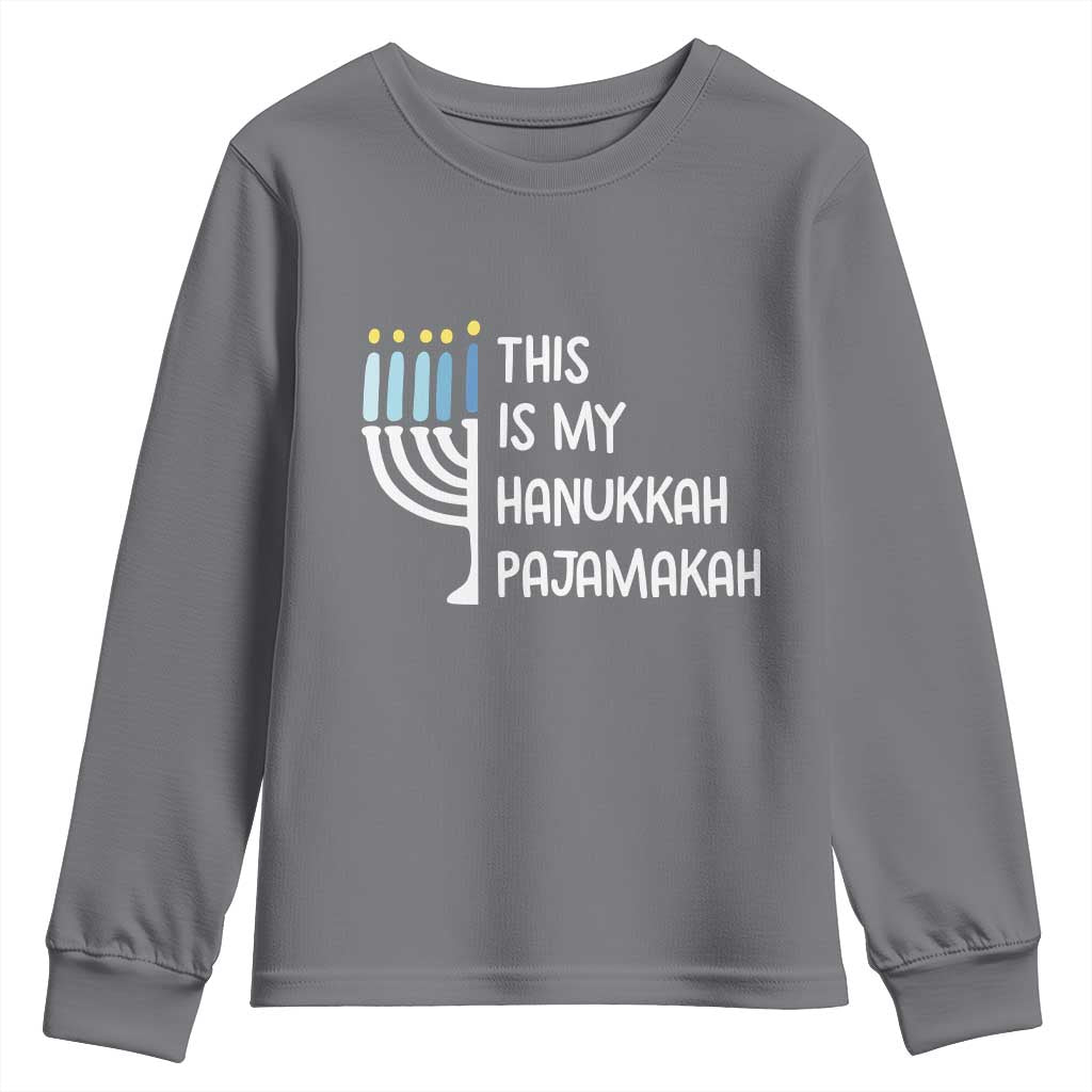 Funny Hanukkah Pajama Youth Sweatshirt This is My Pajamakah Gift Chanukah - Wonder Print Shop