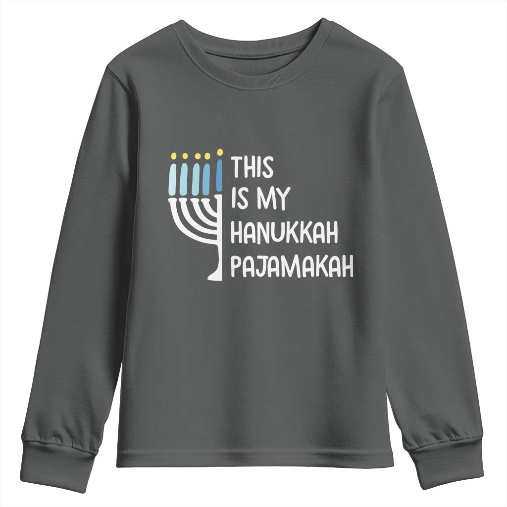 Funny Hanukkah Pajama Youth Sweatshirt This is My Pajamakah Gift Chanukah - Wonder Print Shop