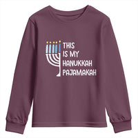 Funny Hanukkah Pajama Youth Sweatshirt This is My Pajamakah Gift Chanukah - Wonder Print Shop