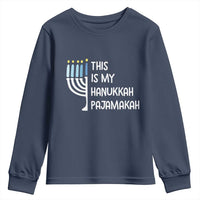 Funny Hanukkah Pajama Youth Sweatshirt This is My Pajamakah Gift Chanukah - Wonder Print Shop