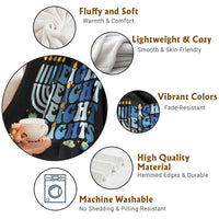 Happy Hanukkah Throw Blanket Retro Groovy Eight Nights and Eight Lights - Wonder Print Shop