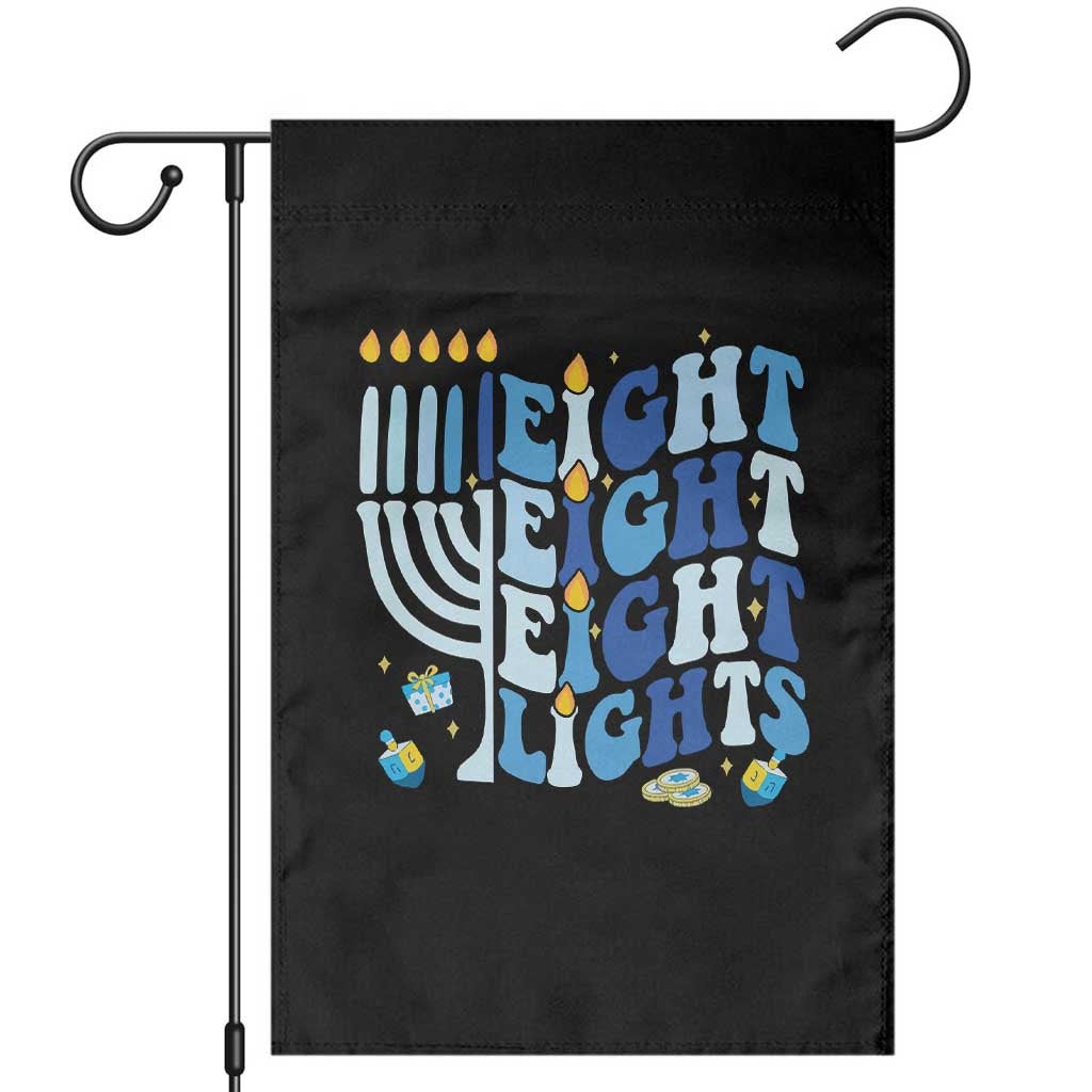 Happy Hanukkah Garden Flag Retro Groovy Eight Nights and Eight Lights - Wonder Print Shop