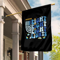 Happy Hanukkah Garden Flag Retro Groovy Eight Nights and Eight Lights - Wonder Print Shop
