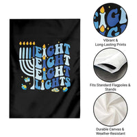 Happy Hanukkah Garden Flag Retro Groovy Eight Nights and Eight Lights - Wonder Print Shop