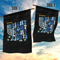Happy Hanukkah Garden Flag Retro Groovy Eight Nights and Eight Lights - Wonder Print Shop
