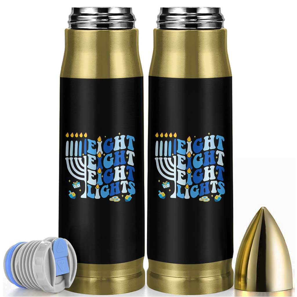Happy Hanukkah Bullet Tumbler Retro Groovy Eight Nights and Eight Lights - Wonder Print Shop