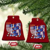 Happy Hanukkah Ceramic Ornament Retro Groovy Eight Nights and Eight Lights - Wonder Print Shop