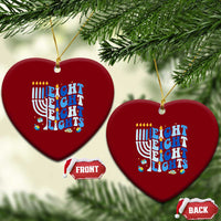 Happy Hanukkah Ceramic Ornament Retro Groovy Eight Nights and Eight Lights - Wonder Print Shop
