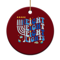 Happy Hanukkah Ceramic Ornament Retro Groovy Eight Nights and Eight Lights - Wonder Print Shop