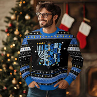 Happy Hanukkah Hanukkah Ugly Sweater Retro Groovy Eight Nights and Eight Lights - Wonder Print Shop