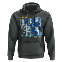 Happy Hanukkah Hoodie Retro Groovy Eight Nights and Eight Lights - Wonder Print Shop